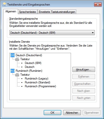 Tastaturen �ndern...